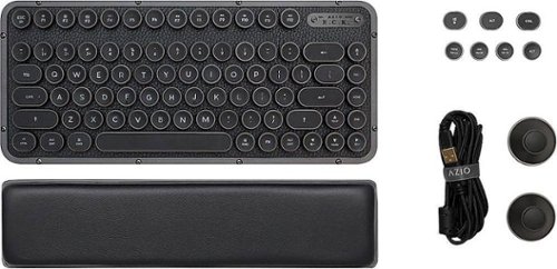 AZIO Retro Compact Bluetooth Mechanical Keyboard with Back Lighting - Black Leather/Gunmetal Matte GLOBAL SHIPPING