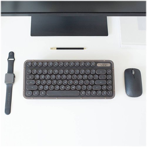 AZIO Retro Compact Bluetooth Mechanical Keyboard with Back Lighting - Black Leather/Gunmetal Matte SHOP ONLINE