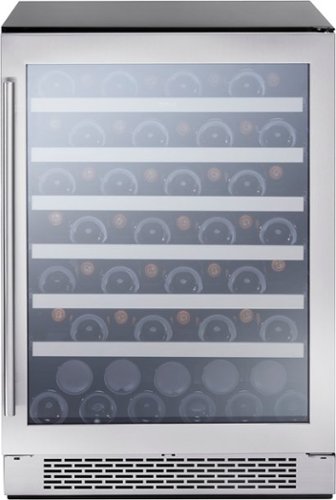 Zephyr - Presrv 24 in. 53-Bottle Wine Cooler with Single Temperature Zone and 39 dBA - Stainless Steel/Glass