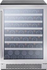 Zephyr - Presrv 24 in. 53-Bottle Wine Cooler with Single Temperature Zone and 39 dBA - Stainless steel and glass - Front_Standard