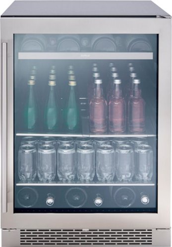 Zephyr - Presrv 24 in. 7-Bottle and 112 Can Single Zone Beverage Cooler - Stainless Steel/Glass