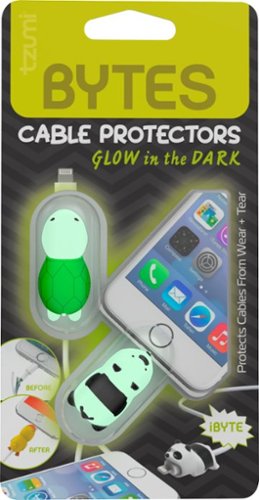 Tzumi - Bytes Connector Plug Protector (2-Pack) - Glow-In-The-Dark Panda/Glow-In-The-Dark Turtle
