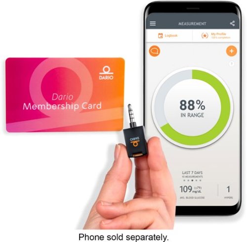 Dario Blood Glucose Monitor Kit Test Your Blood Sugar - Glucose-Meter with 25 Strips,10 lancets (Android Audio-Jack) - Black/White/Orange GLOBAL SHIPPING