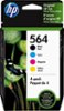 HP - 564 4-pack Standard Capacity Ink Cartridges - Black/Cyan/Magenta/Yellow-Front_Standard