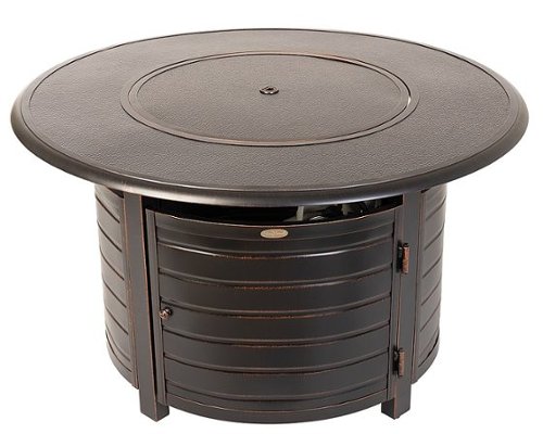 Fire Sense - Finn Round Aluminum LPG Fire Pit - Antique Bronze