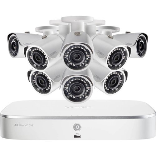 Lorex - 8-Channel, 8-Camera Indoor/Outdoor Wired 5MP 2TB NVR IP Security System - White-Front_Standard 
