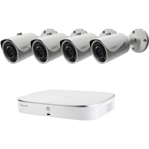 Lorex - 8-Channel, 4-Camera Wired 5MP 2TB NVR IP Security System - White-Front_Standard 