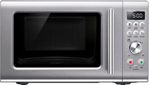 Breville - the Compact Wave™ Soft Close 0.9 Cu. Ft. Microwave - Brushed stainless steel