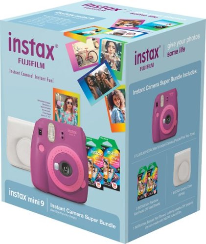 Fujifilm instax mini 9 Instant Film Camera Bundle - Purple/Pink GLOBAL SHIPPING
