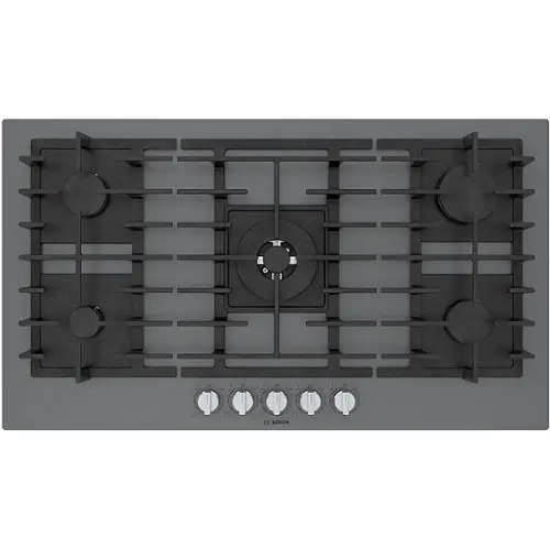 Front. Bosch - Benchmark Series 36" Built-In Gas Cooktop with 5 burners - Gray.