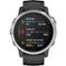 Garmin - fēnix 6S GPS Smartwatch 30mm Fiber-Reinforced Polymer - Silver with Black Silicone Band - (2019)-Front_Standard