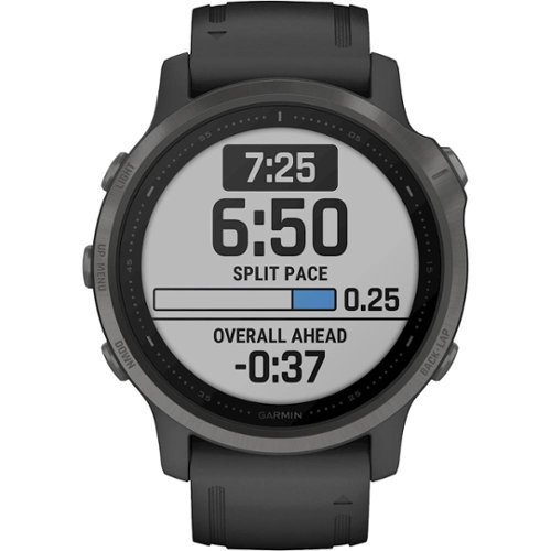 Garmin - fēnix 6S Sapphire GPS Smartwatch 30mm Fiber-Reinforced Polymer - Carbon Gray DLC with Black Silicone Band