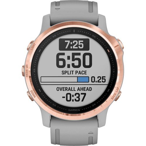 Garmin - fēnix 6S Sapphire GPS Smartwatch 30mm Fiber-Reinforced Polymer - Rose Gold-tone with Powder Gray Silicone Band