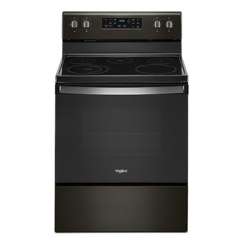 Whirlpool - 5.3 Cu. Ft. Freestanding Electric Range with Self-Cleaning and Frozen Bake™ - Black stainless steel