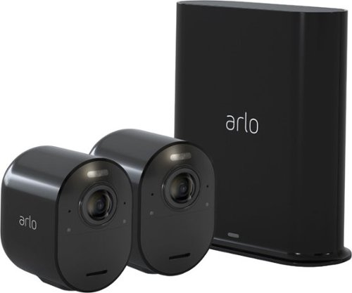 Arlo - Ultra 2-Camera Indoor/Outdoor Wire Free 4K HDR Security Camera System - Black-Front_Standard 