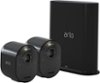 Arlo - Ultra 2-Camera Indoor/Outdoor Wire Free 4K HDR Security Camera System - Black-Front_Standard
