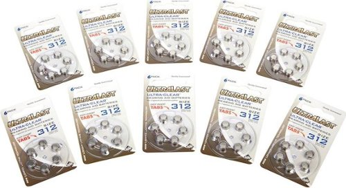 UltraLast - Ultra-Clear™ Size 312 Batteries (60-Pack)
