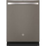 GE - Top Control Built-In Dishwasher with Stainless Steel Tub, 3rd Rack, 46dBA - Slate - Front_Standard