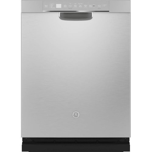 GE - Front Control Built-In Dishwasher with Stainless Steel Tub, 48dBA - Stainless steel