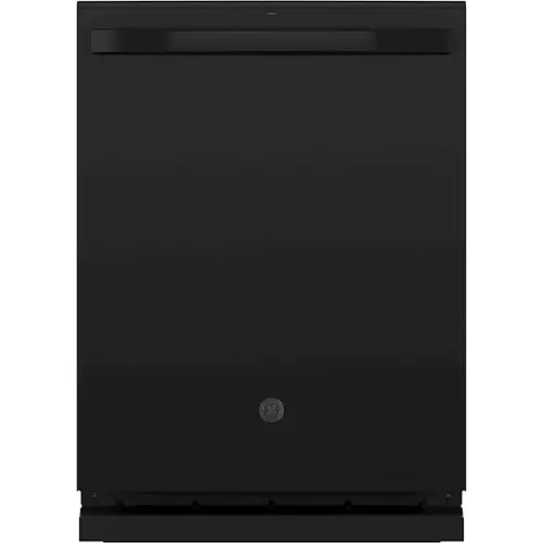 Front. GE - Top Control Built-In Dishwasher with Stainless Steel Tub, 3rd Rack, 46dBA - Black.