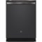 GE - Top Control Built-In Dishwasher with Stainless Steel Tub, 3rd Rack, 46dBA - Black Slate-Front_Standard