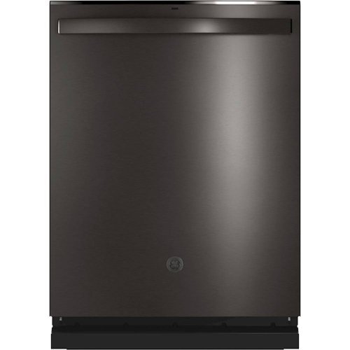 GE - Top Control Built-In Dishwasher with Stainless Steel Tub, 3rd Rack, 46dBA - Black Stainless Steel-Front_Standard 