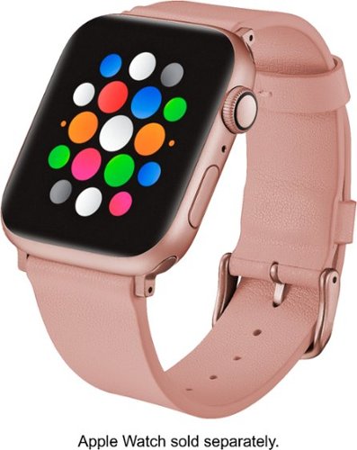 Platinum™ - Leather Band for Apple Watch 42mm, 44mm, 45mm and Apple Watch Series 8 45mm - Pink