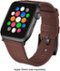 Platinum™ - Horween Leather Band for Apple Watch 42mm, 44mm, 45mm (Series 1-9) and Apple Watch Ultra Series 1-2 49mm - Bourbon-Angle_Standard 