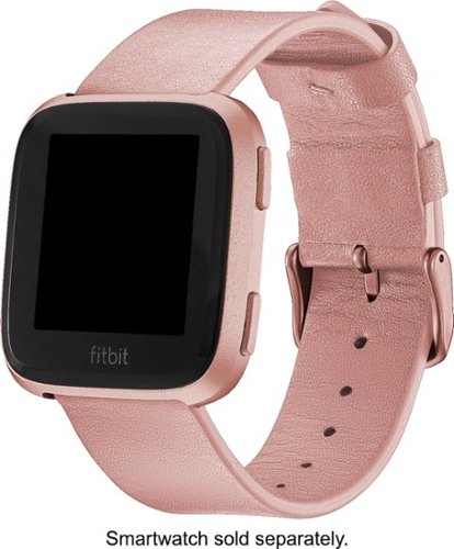 Platinum™ Leather Watch Band for Fitbit Versa 2, Fitbit Versa and Fitbit Versa Lite - Pink GLOBAL SHIPPING