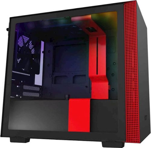 NZXT - H210i Mini ITX Tower Case with Tempered Glass - Red/Matte Black