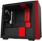 NZXT - H210 Mini ITX Tower Case with Tempered Glass - Red/Matte Black-Front_Standard