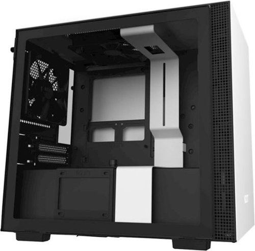 NZXT - H210 Mini ITX Tower Case with Tempered Glass - Black/Matte White