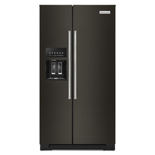 KitchenAid - 24.8 Cu. Ft. Side-by-Side Refrigerator - Black Stainless Steel-Front_Standard 