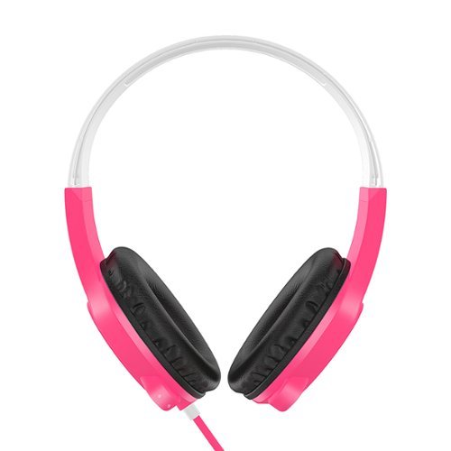MEE audio - KidJamz 3 Wired On-Ear Headphones with Built-In Microphone and Volume-Limiting Technology - Pink