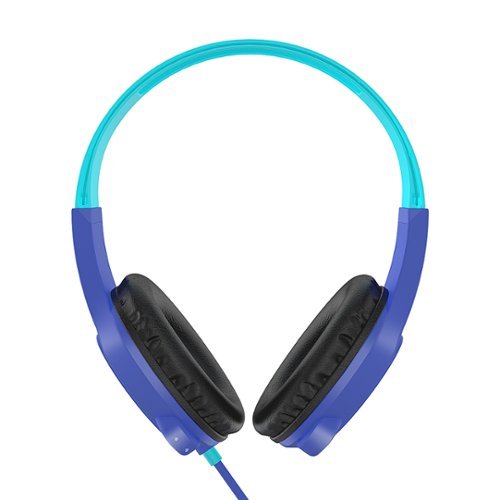 MEE audio - KidJamz 3 Wired On-Ear Headphones with Built-In Microphone and Volume-Limiting Technology - Blue