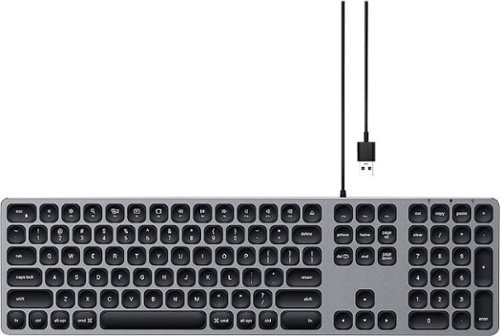 Satechi - Full-size Wired Scissor USB Keyboard w/Numeric Keypad for iMac Pro iMac 2018 Mac Mini/MacBook Pro/Air and MacOS Devices - Space Gray