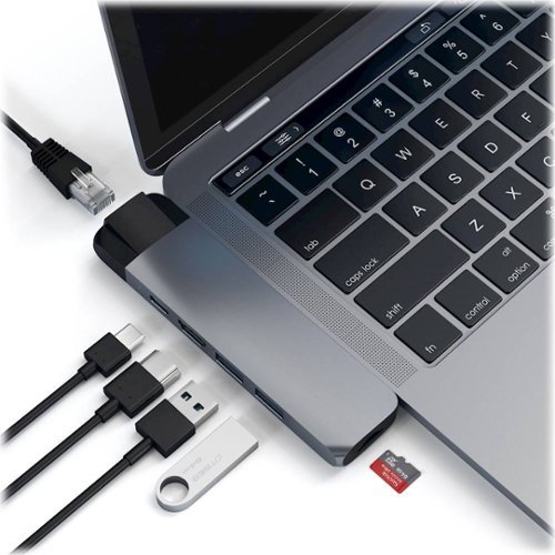 Satechi Type-C Pro Hub Adapter with Ethernet - 4K HDMI, USB-C PD, Gigabit Ethernet, USB 3.0, Micro SD Card Slot - Space Gray GLOBAL SHIPPING