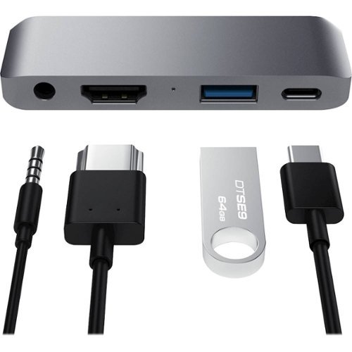 Satechi Type-C Mobile Hub with USB-C PD Charging, 4K HDMI, USB 3.0 & Headphone Jack - 2020/2018 iPad Pro, Microsoft Surface Go - Space Gray SHOP ONLINE