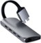 Satechi - Type-C Dual Multimedia Adapter with Dual 4K HDMI, USB-C, Ethernet, Micro/SD Card Readers, USB 3.0 - 2020 MacBook Pro/Air - Space Gray-Front_Standard