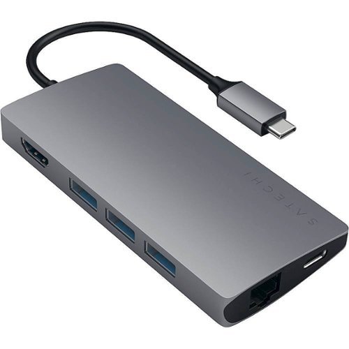 Satechi - Type-C Multi-Port Adapter V2-4K HDMI, Ethernet, USB-C, SD/Micro, USB 3.0 - 2020/2019 MacBook Pro, 2020 MacBook Air - Space Gray