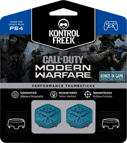 KontrolFreek - Call of Duty: Modern Warfare Performance Thumbsticks for PlayStation 4 - Blue-Front_Standard 