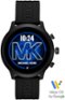 Michael Kors - Gen 4 MKGO Smartwatch 43mm Aluminum - Black With Black Silicone Band-Front_Standard 