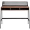 Walker Edison - 42" Modern Industrial Mesh Back Cubby Wood Computer Desk - Dark Walnut-Front_Standard