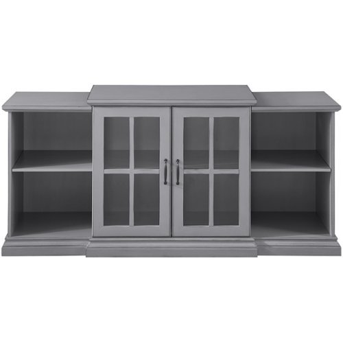 Walker Edison - Tiered Mantle TV Stand for Most Flat-Panel TV's up to 65" - Grey