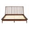 Walker Edison - Boho Solid Wood Queen Spindle Bed Frame - Walnut-Front_Standard