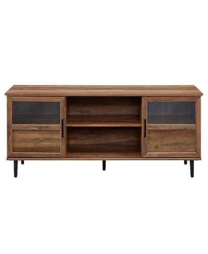 Walker Edison - Transitional TV Stand Cabinet for Most TVs Up to 65" - Rustic Oak