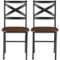 Walker Edison - X-Back Metal and Wood Dining Chair (Set of 2) - Dark Walnut-Front_Standard