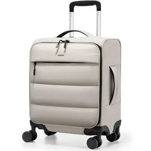 Front. LUGGEX - LUGGEX Underseat Carry On Luggage with Spinner Wheels,Softside Lightweight Suitcase UDS-Pro - LX-UX - White.