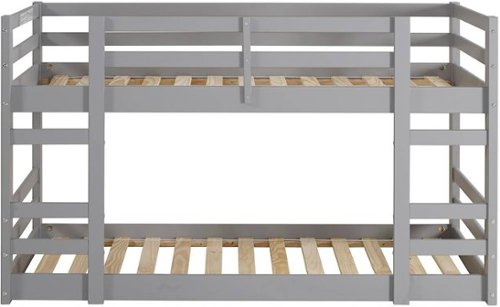 Walker Edison - Low Wood Twin-Size Bunk Bed - Gray