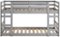 Walker Edison - Solid Wood Low Twin over Twin Bunk Bed - Grey - Gray-Front_Standard